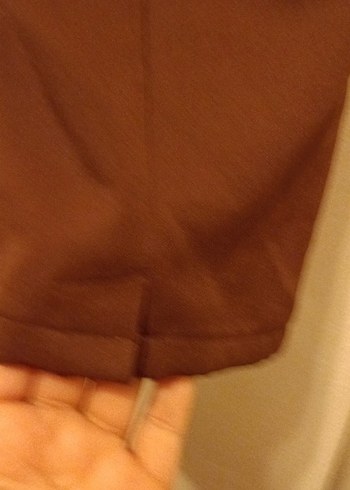 Kahverengi kumaş Kadın Midi Pantolon - Görsel 4