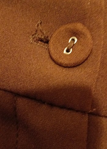 Kahverengi kumaş Kadın Midi Pantolon - Görsel 3