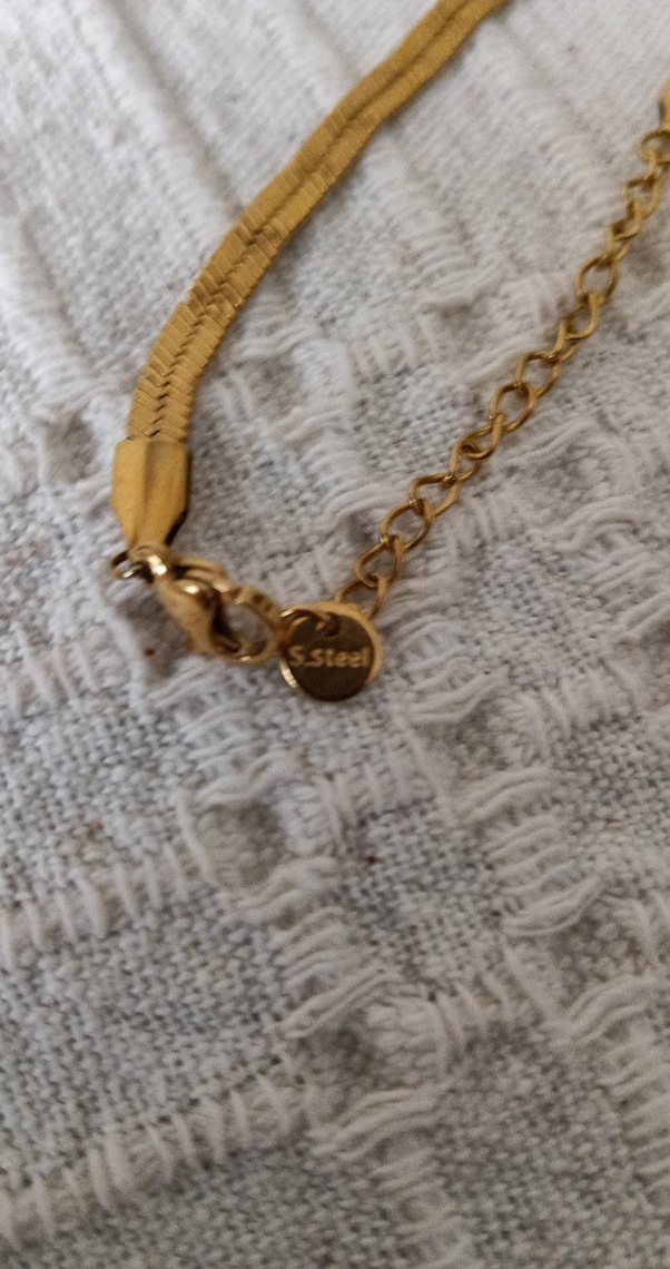 Uzun Zincir Detaylı Yılan Desenli çelik  Kolye - Görsel 5