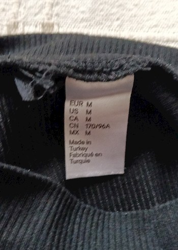 Kadın Siyah Kısa Kollu Yüksek Yaka Crop Top - Görsel 2