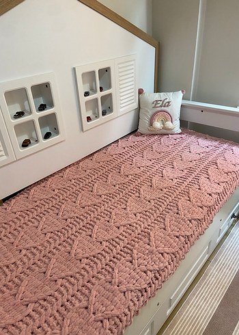 Pembe Örgü Çocuk Battaniyesi - Görsel 3