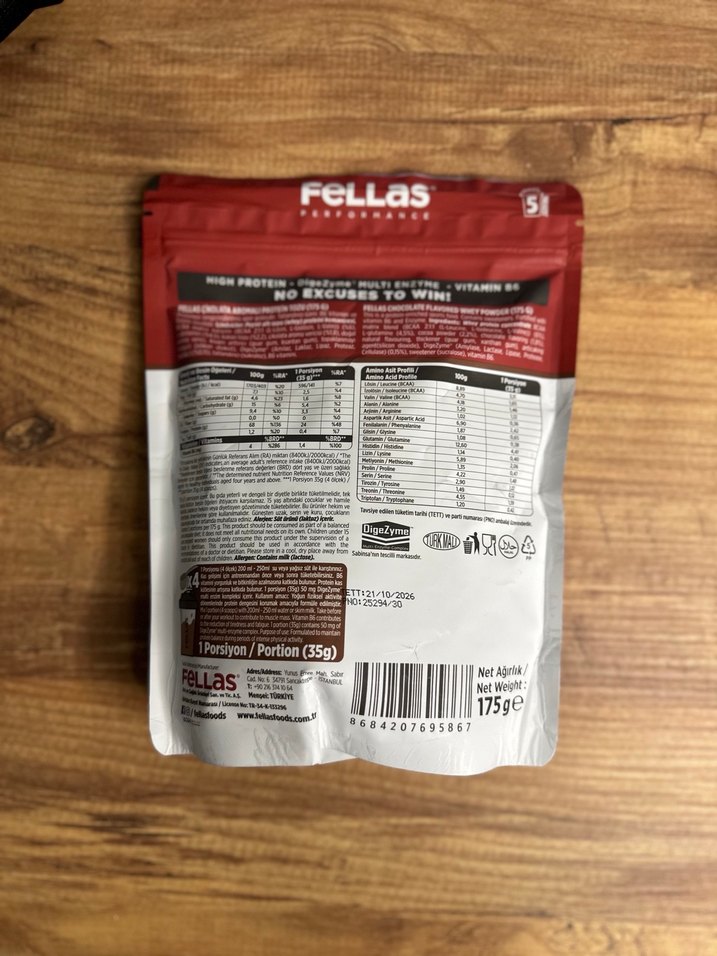 Fellas Whey Protein Çikolata Aromalı Toz - Görsel 3