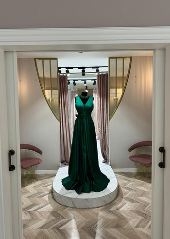 Bordo Drapeli Uzun Abiye Elbise - Görsel 10