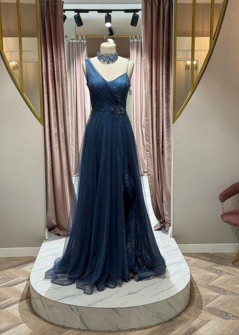 Bordo Drapeli Uzun Abiye Elbise - Görsel 20