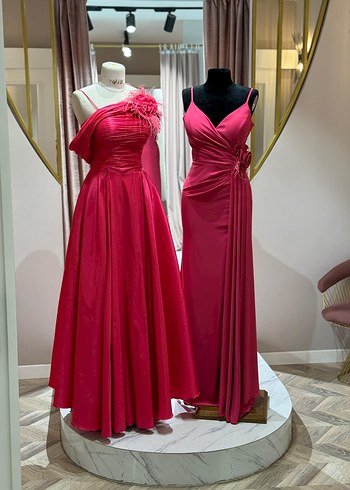 Bordo Drapeli Uzun Abiye Elbise - Görsel 3