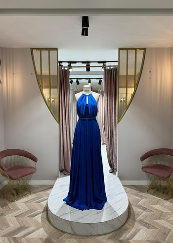 Bordo Drapeli Uzun Abiye Elbise - Görsel 14