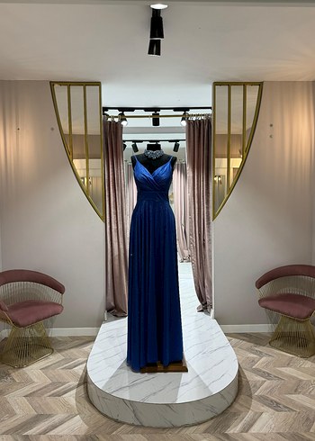 Bordo Drapeli Uzun Abiye Elbise - Görsel 16