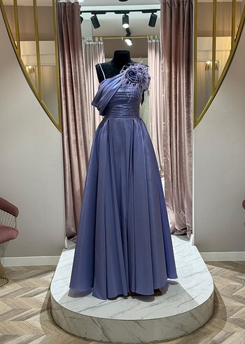 Parlak Kırmızı Drape ve Nakışlı Uzun Abiye - Görsel 19