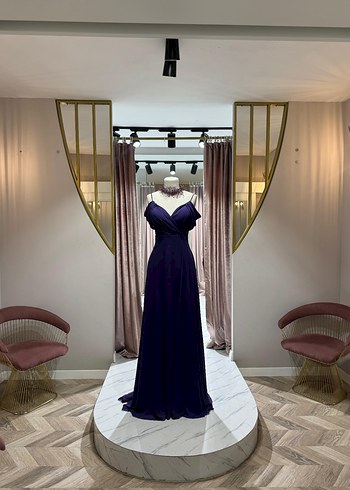 Parlak Kırmızı Drape ve Nakışlı Uzun Abiye - Görsel 14