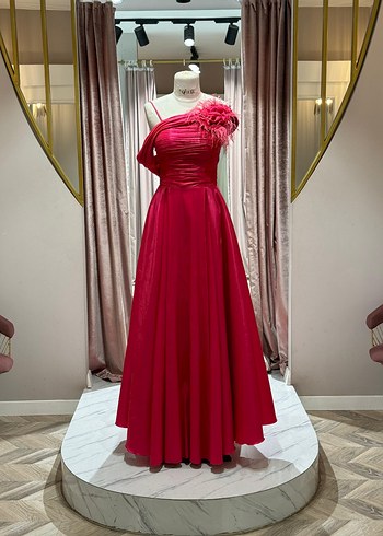 Pembe Drapeli Mini Abiye Elbise - Görsel 3