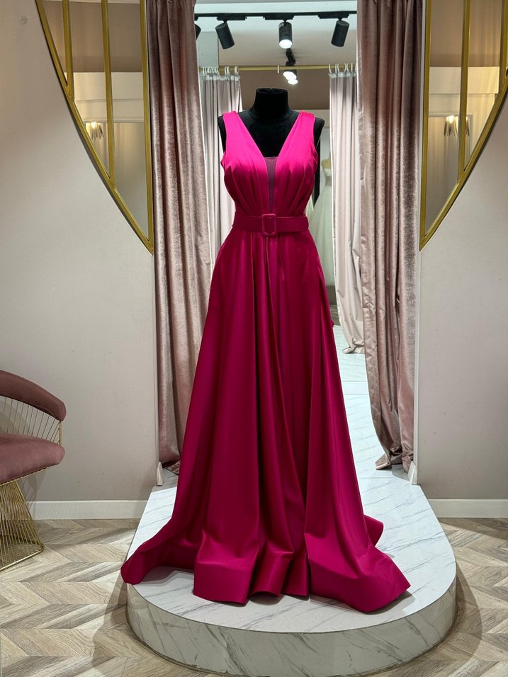 Pembe Drapeli Mini Abiye Elbise - Görsel 2