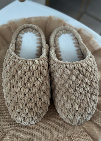 Bej Örgü Kadın Ev Terliği - Görsel 4