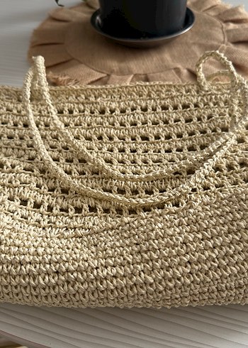 Bej Örgü Kadın Çanta - Görsel 5