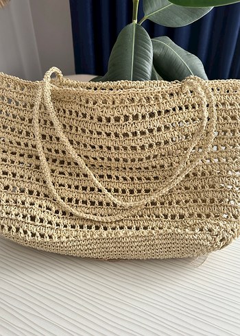 Bej Örgü Kadın Çanta - Görsel 4