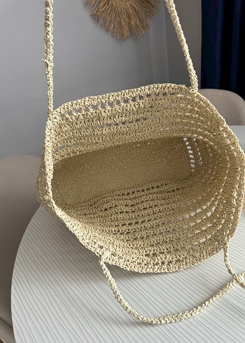 Bej Örgü Kadın Çanta - Görsel 8