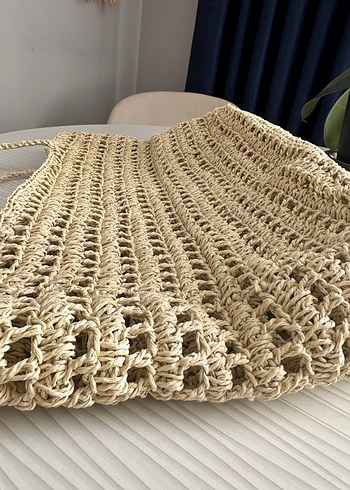 Bej Örgü Kadın Çanta - Görsel 3