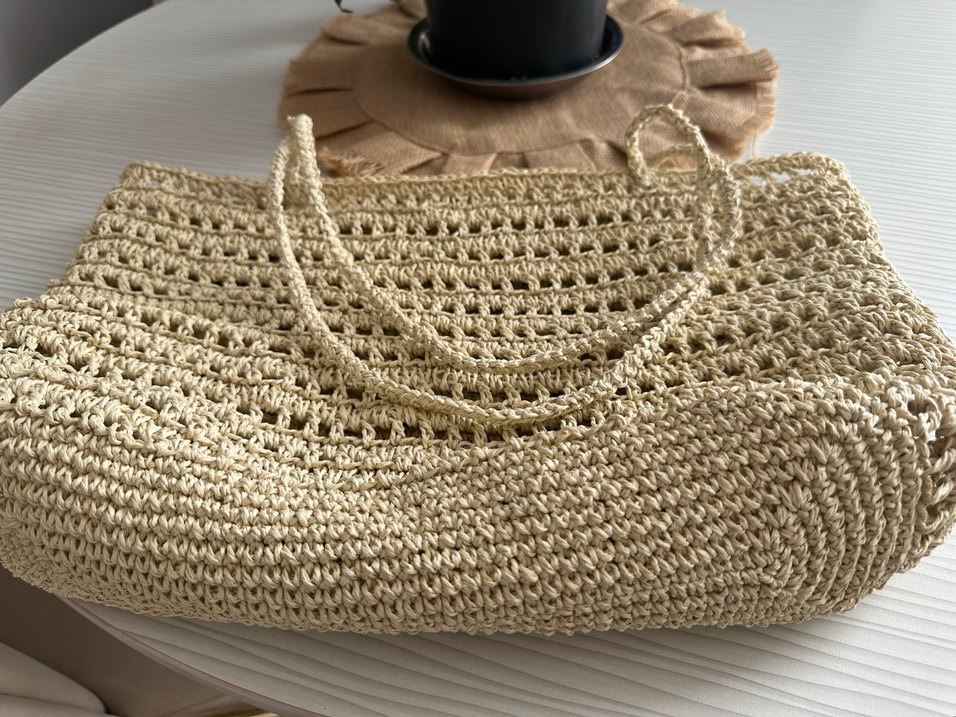 Bej Örgü Kadın Çanta - Görsel 5