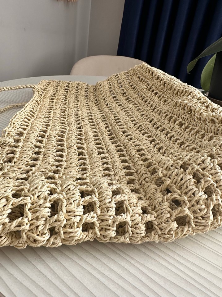 Bej Örgü Kadın Çanta - Görsel 3