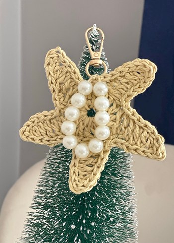 Boncuklu Bej Bohem Anahtarlık - Görsel 3