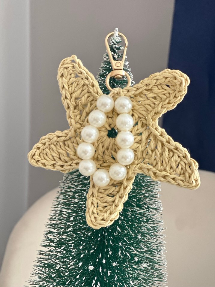 Boncuklu Bej Bohem Anahtarlık - Görsel 3