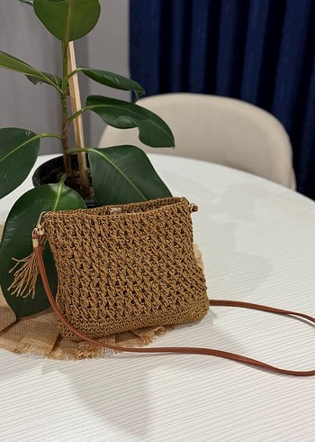 Bohem Püsküllü Örgü Kadın Plaj Çantası - Görsel 5