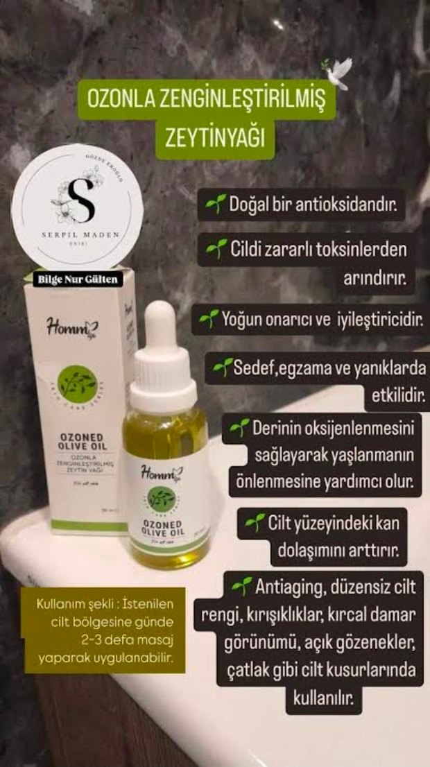 HOMM LIFE OZONLA ZENGİNLEŞTİRİLMİŞ ZEYTİNYAĞI 30 ML - Görsel 2