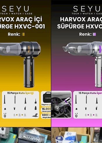 Harvox Kablosuz Şarjlı Araç Süpürgesi Gri - Görsel 2