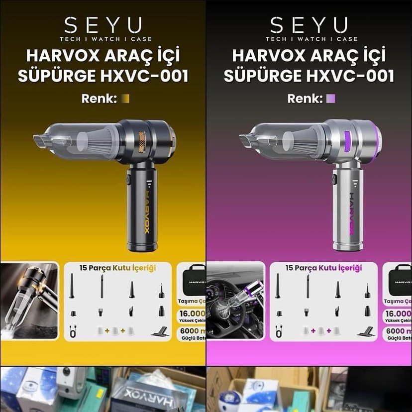 Harvox Kablosuz Şarjlı Araç Süpürgesi Gri - Görsel 2