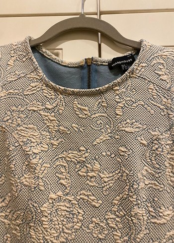 Warehouse marka, Nakışlı ve Dantelli Gri Elbise - Görsel 2