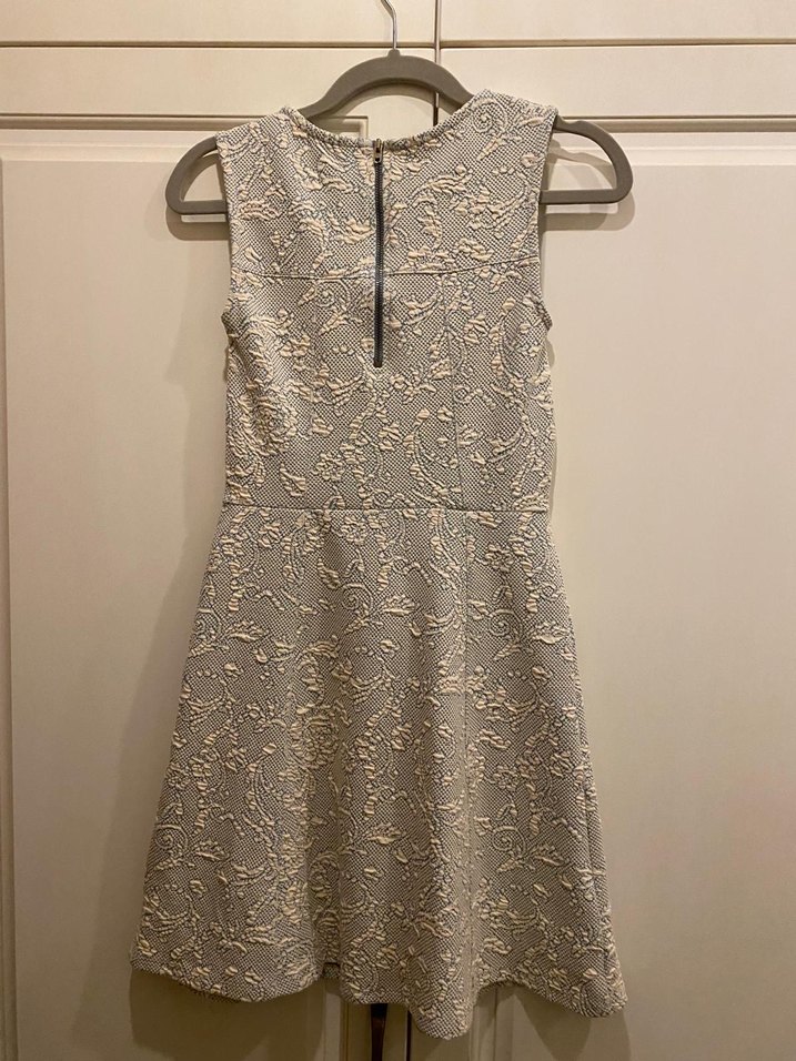 Warehouse marka, Nakışlı ve Dantelli Gri Elbise - Görsel 3