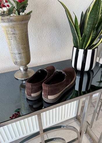 Desa Kahverengi Süet bayan Espadril - Görsel 4