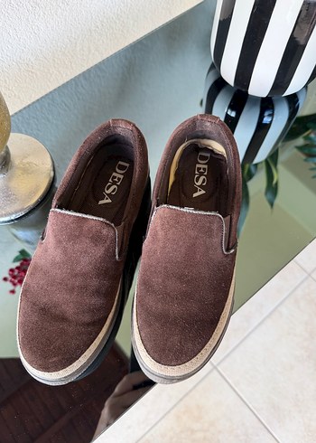 Desa Kahverengi Süet bayan Espadril - Görsel 2