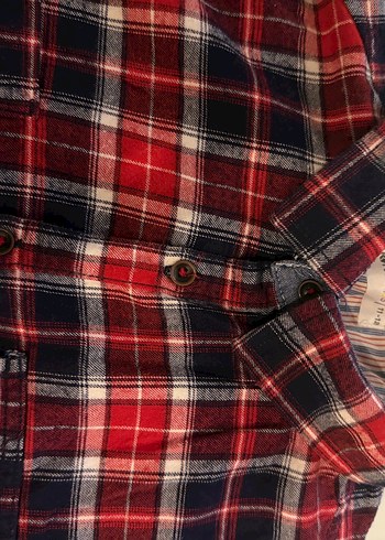 Koton Düğmeli Kırmızı Kareli Kız çocuk Gömlek - Görsel 3