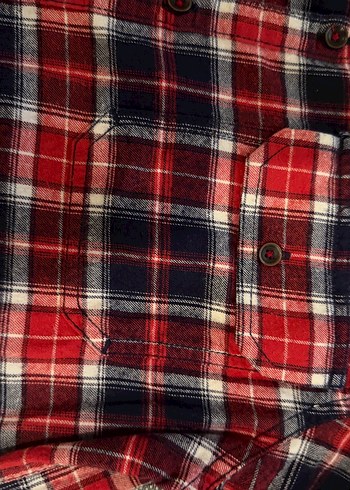 Koton Düğmeli Kırmızı Kareli Kız çocuk Gömlek - Görsel 2