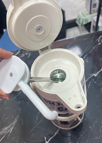 Renkli Baskılı Beyaz Termos Matara - Görsel 3