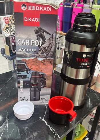 304 Paslanmaz Çelik Siyah Termos 4000ml - Görsel 2