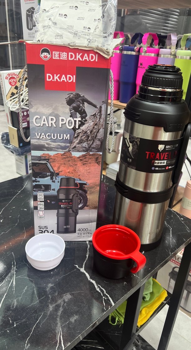 304 Paslanmaz Çelik Siyah Termos 4000ml - Görsel 2