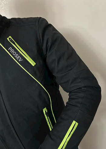 Siyah prosev Erkek motorcu mont ceket - Görsel 3