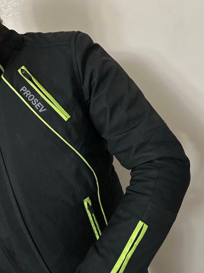 Siyah prosev Erkek motorcu mont ceket - Görsel 3