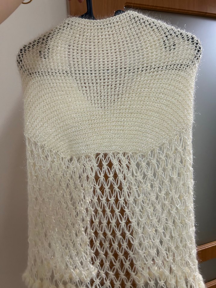 Beyaz El Örgü Kadın Şal - Görsel 4