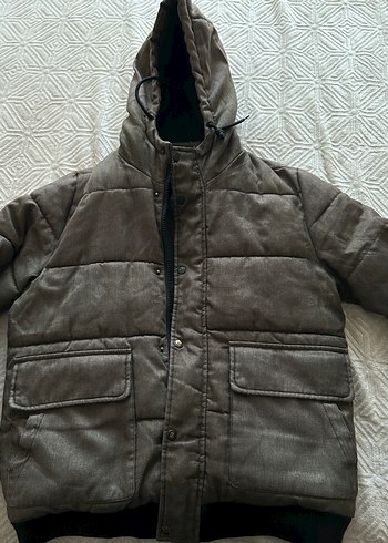 Haki Kapüşonlu Erkek Streetwear Mont - Görsel 2