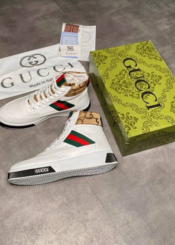 Beyaz Baskılı Gucci Spor Ayakkabı - Görsel 3