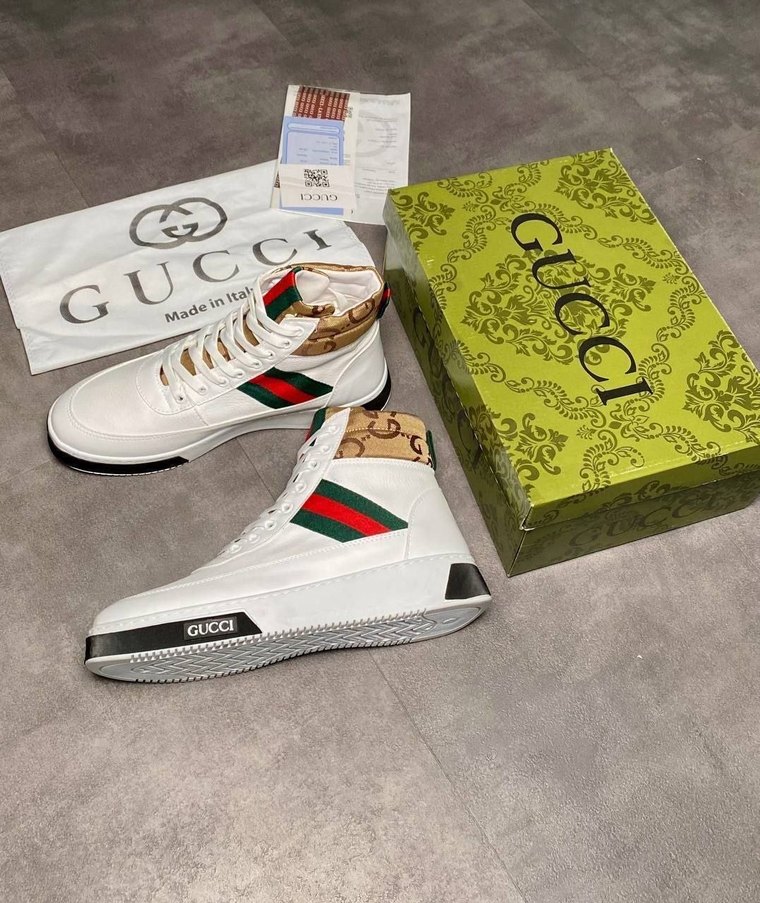 Beyaz Gucci Spor Ayakkabı - Görsel 4