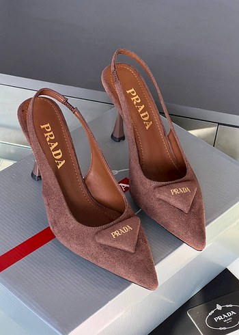 Prada Taba Süet Stiletto Kadın Ayakkabı - Görsel 2
