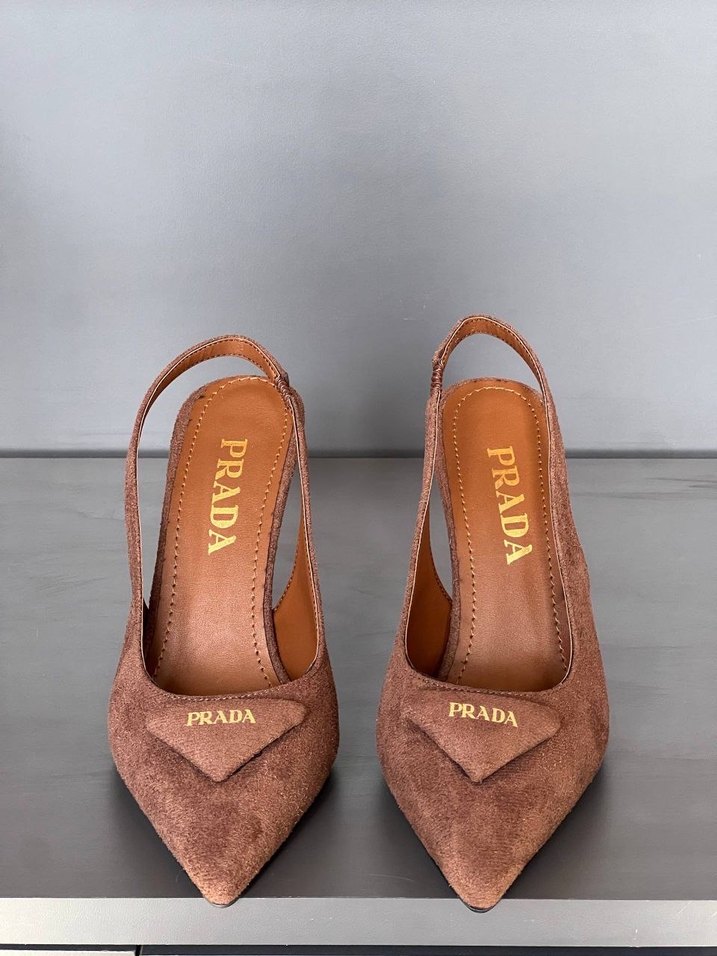 Prada Taba Süet Stiletto Kadın Ayakkabı - Görsel 3