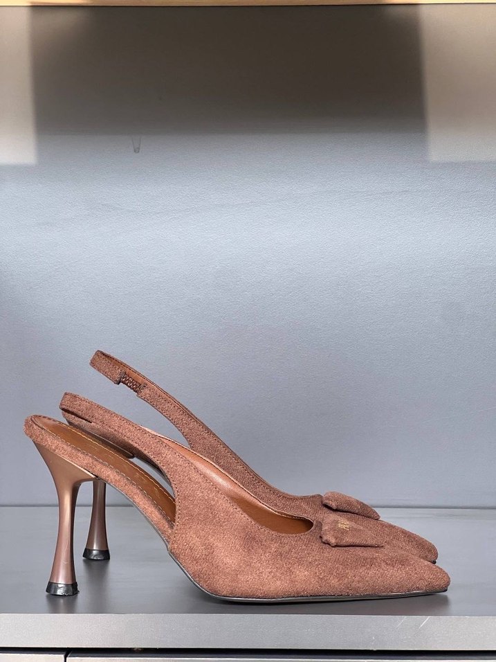 Prada Taba Süet Tokalı Stiletto - Görsel 4