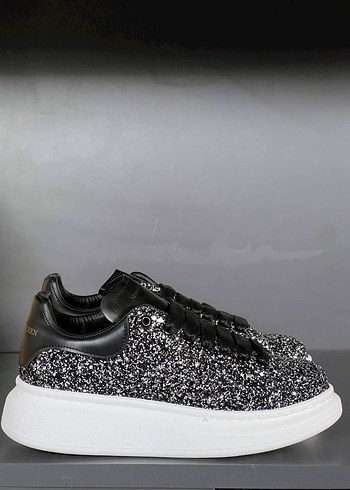 Alexander McQueen Gri Parlak Platform Spor Ayakkabı - Görsel 5