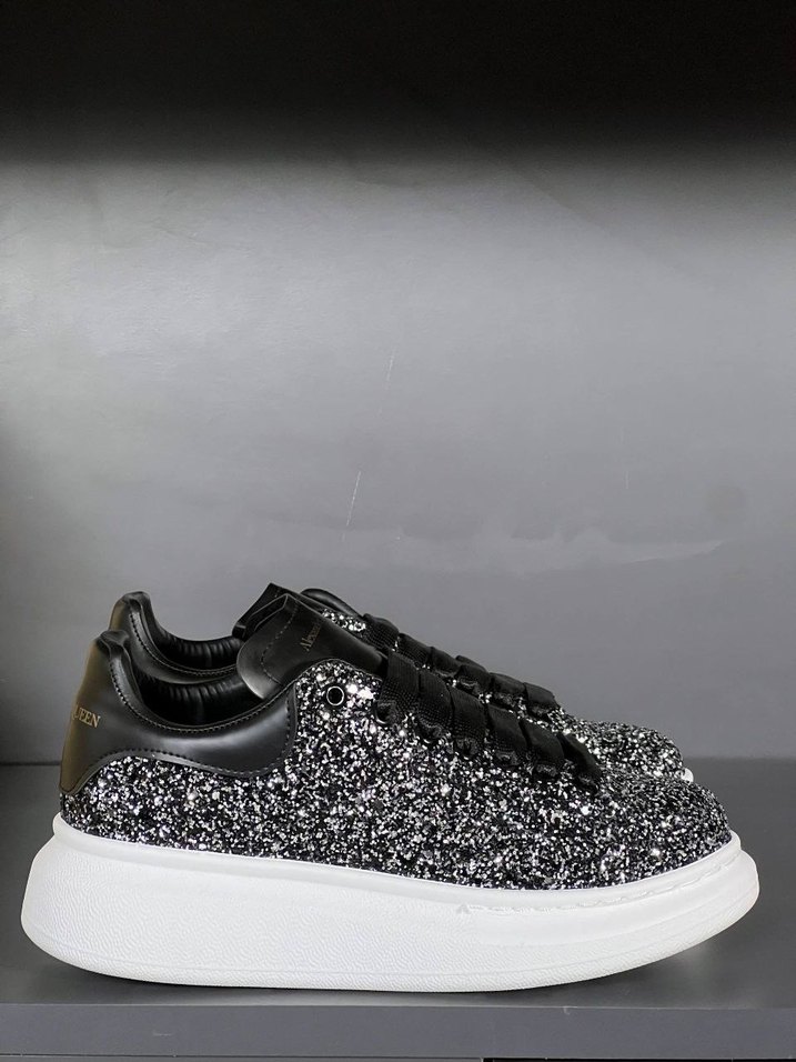 Alexander McQueen Gri Parlak Platform Spor Ayakkabı - Görsel 5