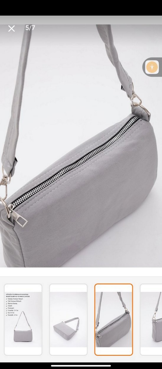 Fermuarlı Mavi Minimalist Kadın Çanta - Görsel 4