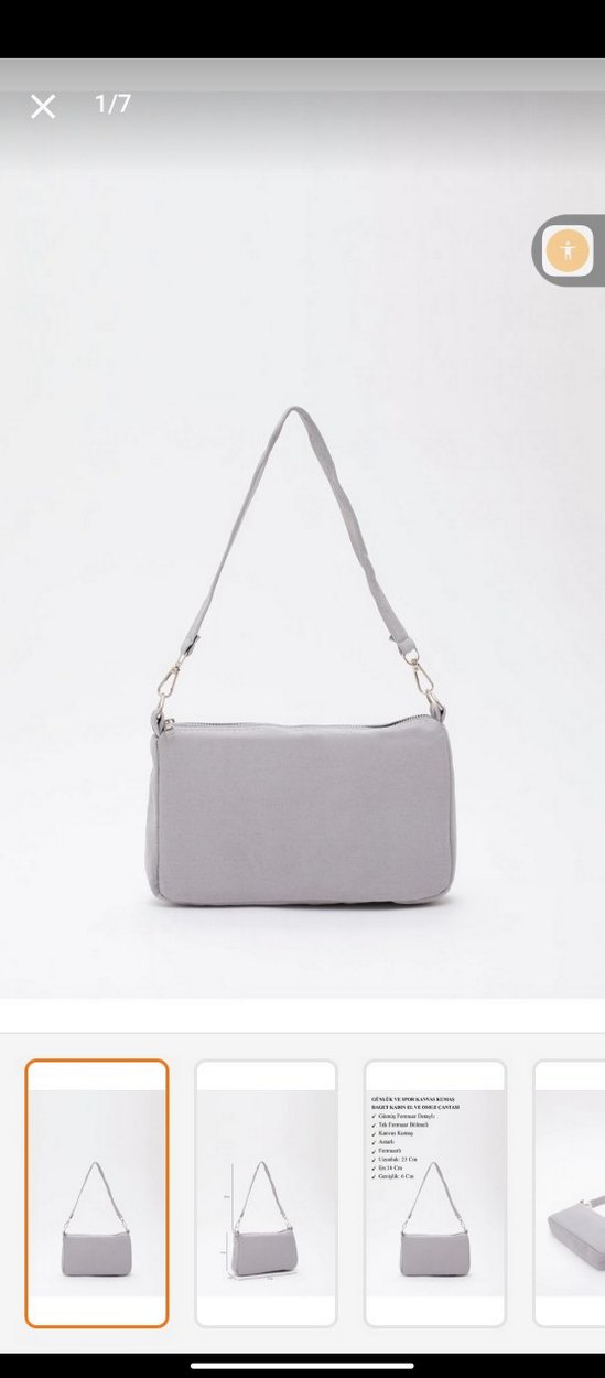 Fermuarlı Mavi Minimalist Kadın Çanta - Görsel 2